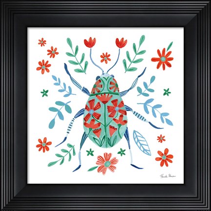 Framed Folk Beetle II Print