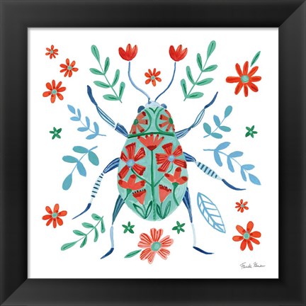 Framed Folk Beetle II Print