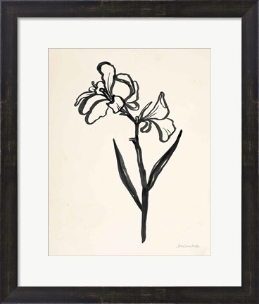 Framed Ink Flower II Cream Print