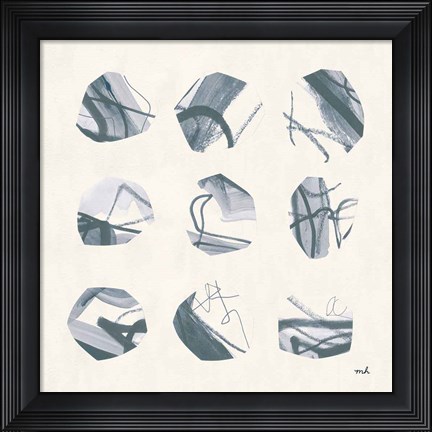 Framed Tempest I Soft Blue Print