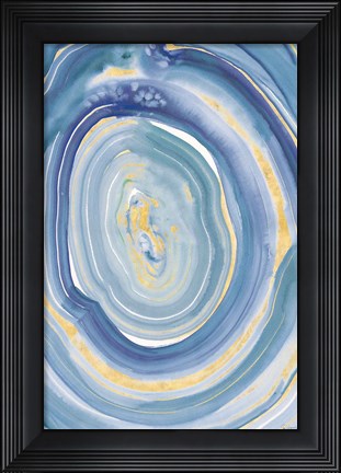 Framed Terrain Gilded II Navy Print
