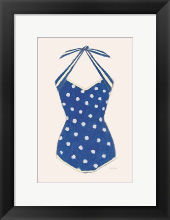 Framed Retro Swimwear II Navy Print