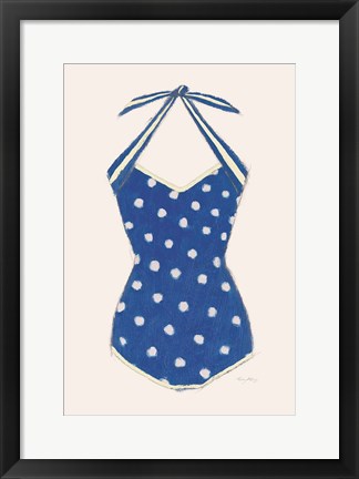 Framed Retro Swimwear II Navy Print