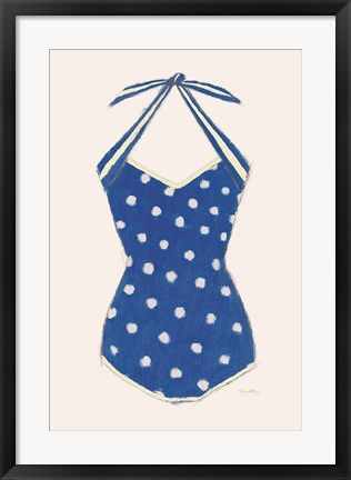 Framed Retro Swimwear II Navy Print