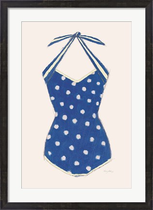 Framed Retro Swimwear II Navy Print
