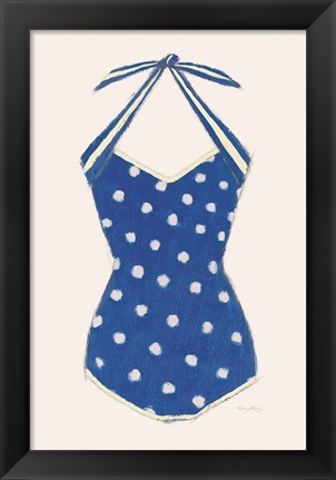 Framed Retro Swimwear II Navy Print