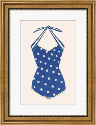 Framed Retro Swimwear II Navy Print