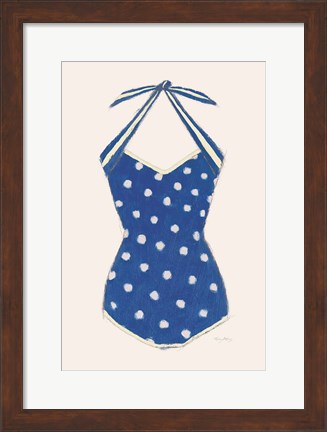 Framed Retro Swimwear II Navy Print