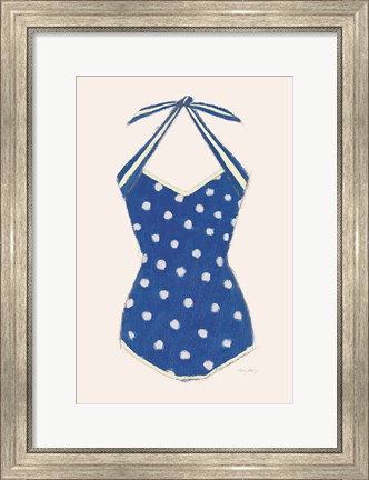 Framed Retro Swimwear II Navy Print