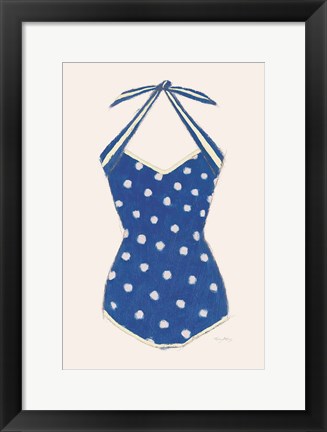 Framed Retro Swimwear II Navy Print