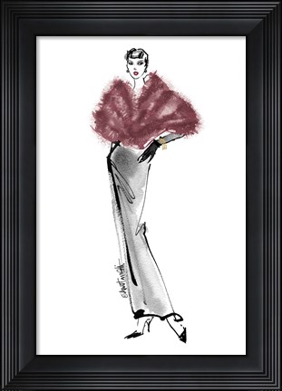 Framed Fifties Fashion I v2 Plum Print