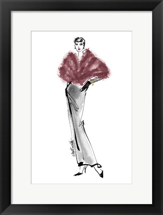 Framed Fifties Fashion I v2 Plum Print