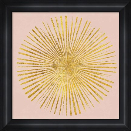 Framed Sunburst I on Pink Print