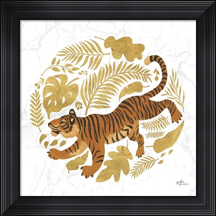 Framed Big Cat Beauty VII Gold Print