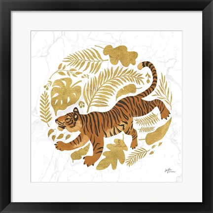 Framed Big Cat Beauty VII Gold Print