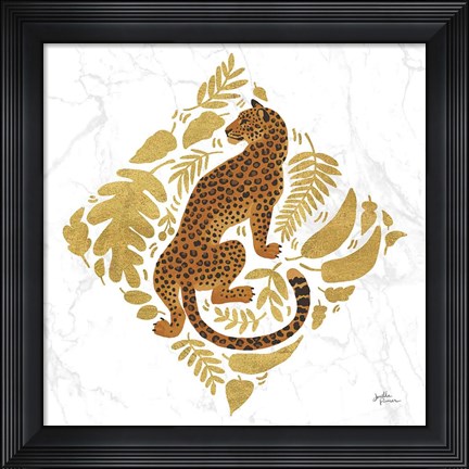 Framed Big Cat Beauty VI Gold Print