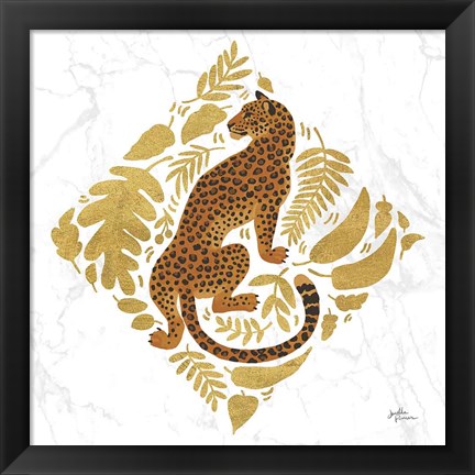 Framed Big Cat Beauty VI Gold Print