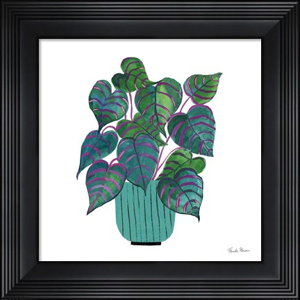 Framed Potted Jewels I Aqua Print
