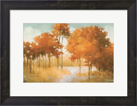 Framed Autumn Lake Orange Print