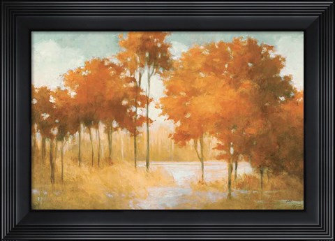 Framed Autumn Lake Orange Print