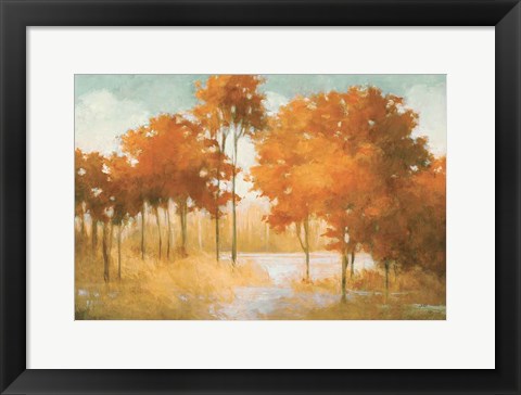 Framed Autumn Lake Orange Print