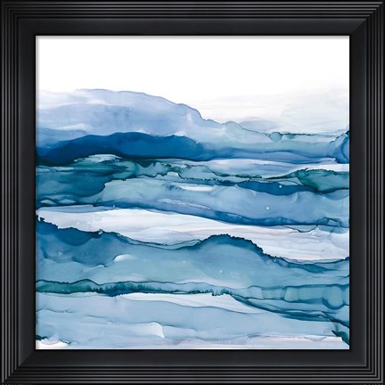 Framed Blue Grayscape IV Print