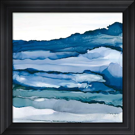 Framed Blue Grayscape III Print