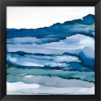 Framed Blue Grayscape III Print