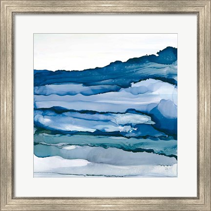 Framed Blue Grayscape III Print