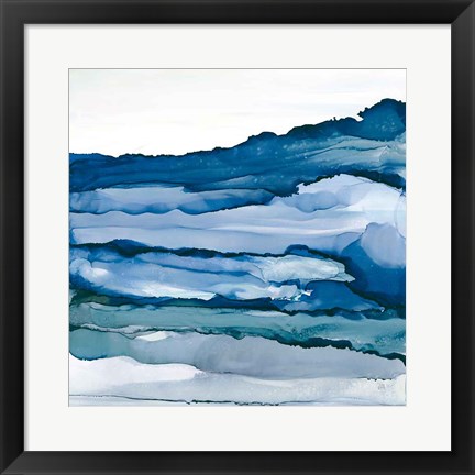 Framed Blue Grayscape III Print