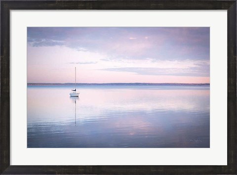 Framed Sailboat in Bellingham Bay I Vignette Print