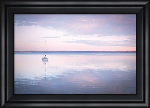 Framed Sailboat in Bellingham Bay I Vignette Print