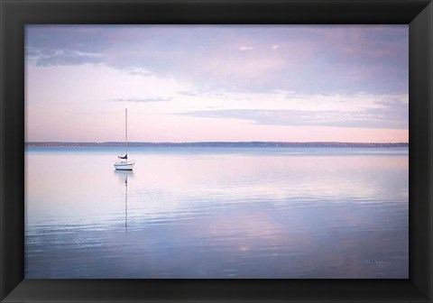 Framed Sailboat in Bellingham Bay I Vignette Print