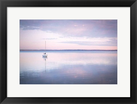 Framed Sailboat in Bellingham Bay I Vignette Print