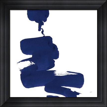 Framed Swash IV Indigo Print