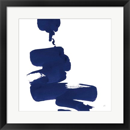 Framed Swash IV Indigo Print