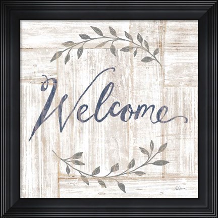 Framed Woodgrain Welcome Print