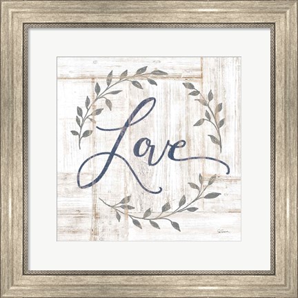 Framed Woodgrain Love Print