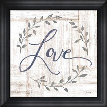 Framed Woodgrain Love Print