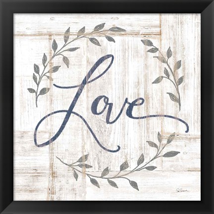 Framed Woodgrain Love Print