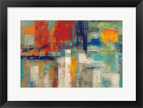 Framed Harbor Sunset Bright Print