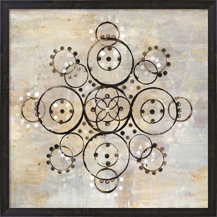 Framed Neutral Mandala I Crop Print