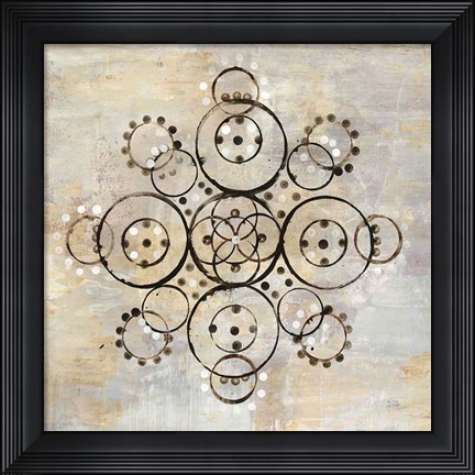 Framed Neutral Mandala I Crop Print