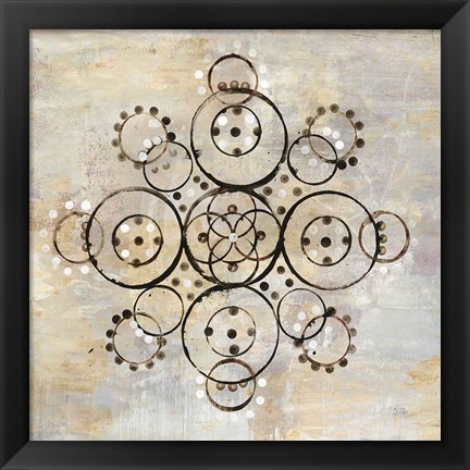 Framed Neutral Mandala I Crop Print