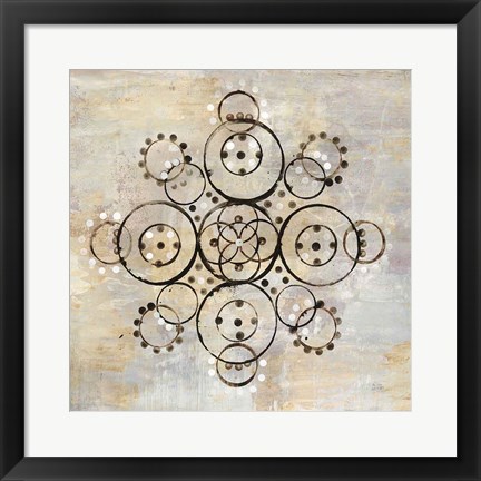 Framed Neutral Mandala I Crop Print