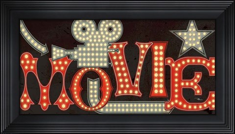 Framed Movie Lights II v2 Print