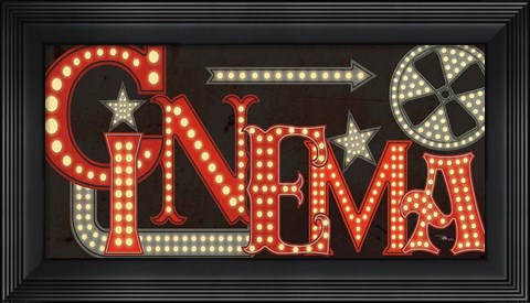 Framed Movie Lights I v2 Print