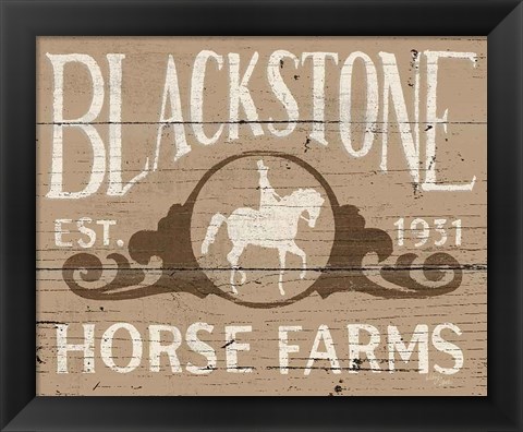 Framed Horse Signs IV Neutral Print