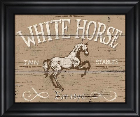 Framed Horse Signs II Neutral Print