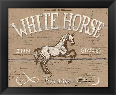 Framed Horse Signs II Neutral Print